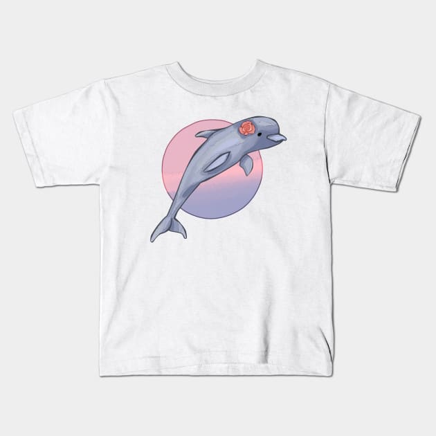 Cute Dolphin Kids T-Shirt by merue